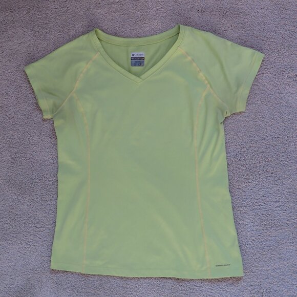 Columbia Womens V-Neck Short-Sleeve T-Shirt Size M Green - Picture 3 of 6